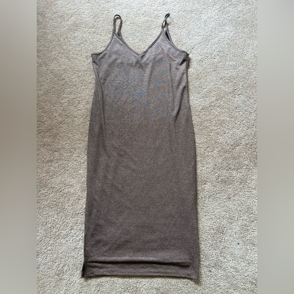 Wet Seal Metallic Brownish Purple Slit Dress